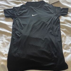 Brand new Nike Boys (XL): Black Short Sleeve Dri-FIT with White Swoosh